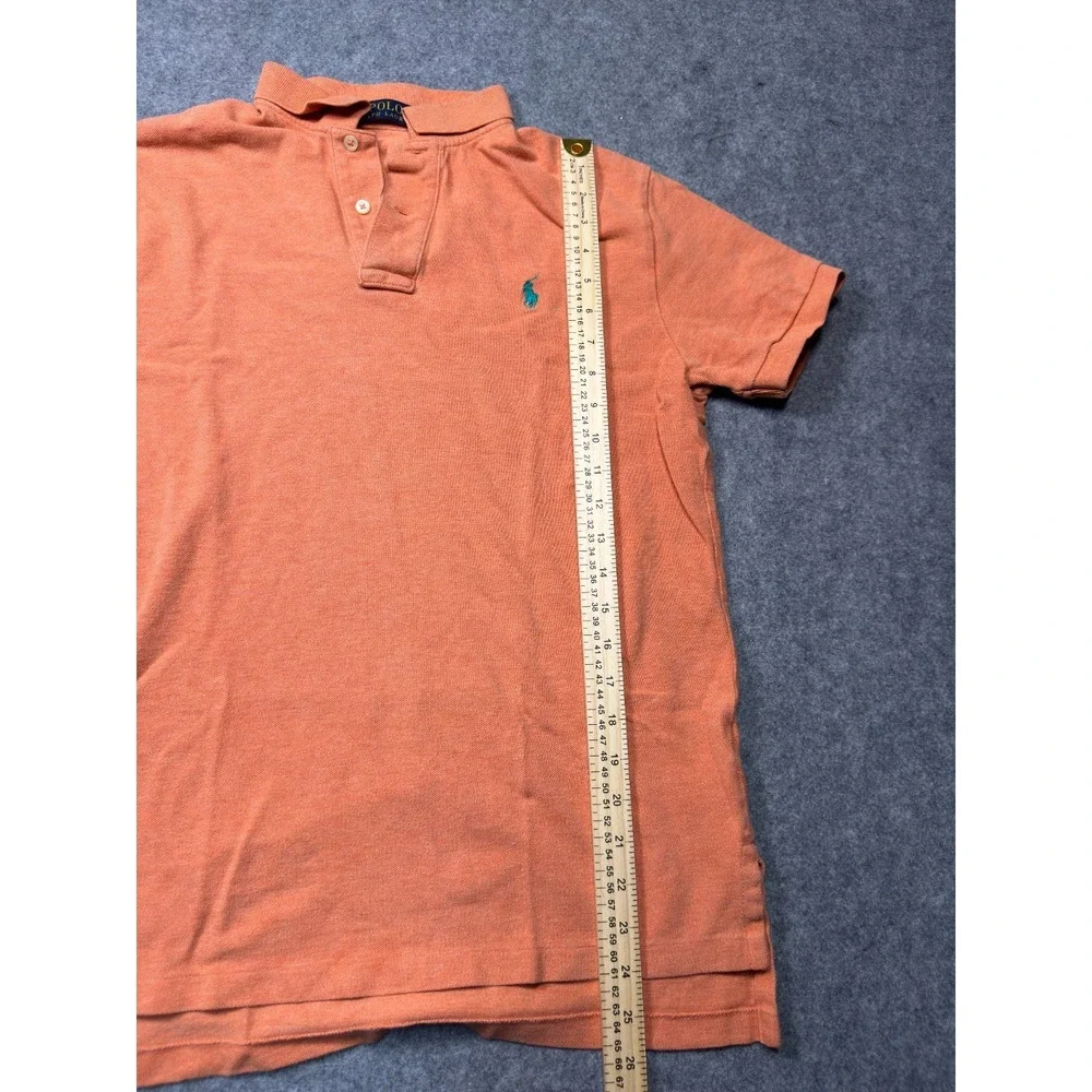 Polo‎ Ralph Lauren Shirt Mens Small Orange Site Slits High Low Hem Golf Tennis